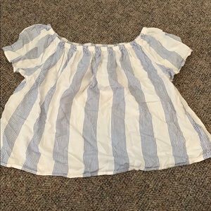Off the shoulder striped blouse